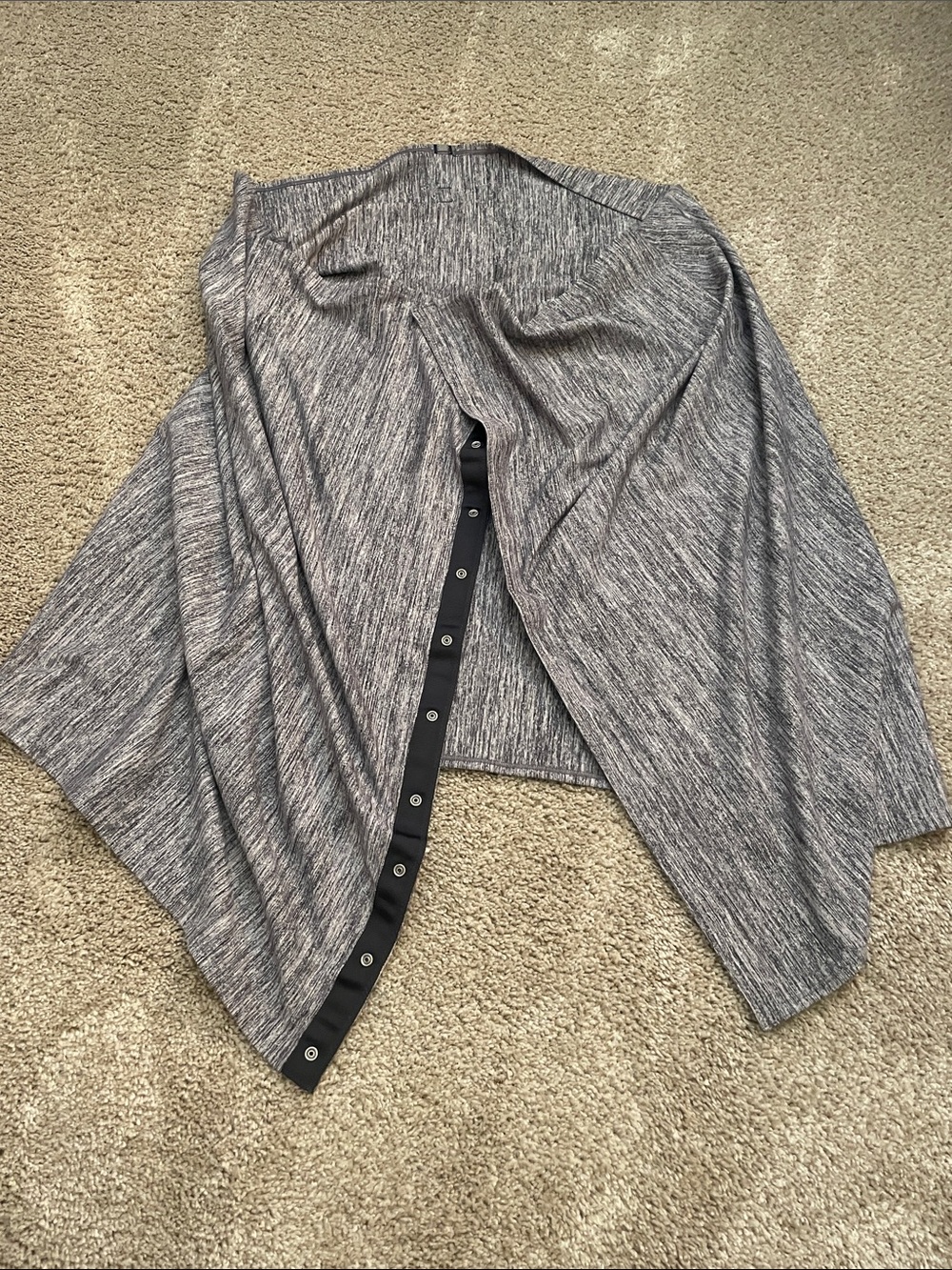lululemon Gray Marled Snap-Front Knit Wrap